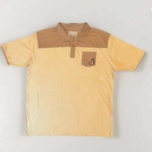 Hinano Tahiti Beer Vahine Logo Men's Brown Polynesian Polo Shirt Size 2XL Cotton